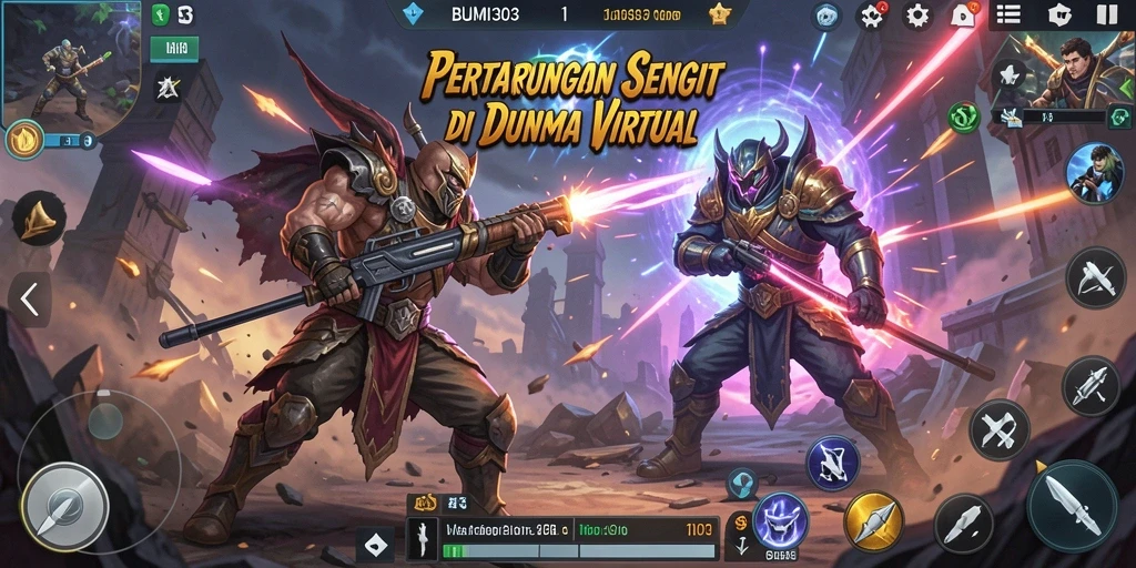 Tangkapan layar menampilkan pertarungan sengit di BUMI303.