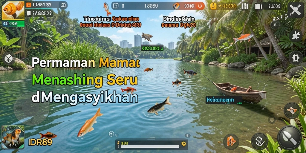 Tampilan gameplay IDR89 dengan aktivitas memancing yang menyenangkan.