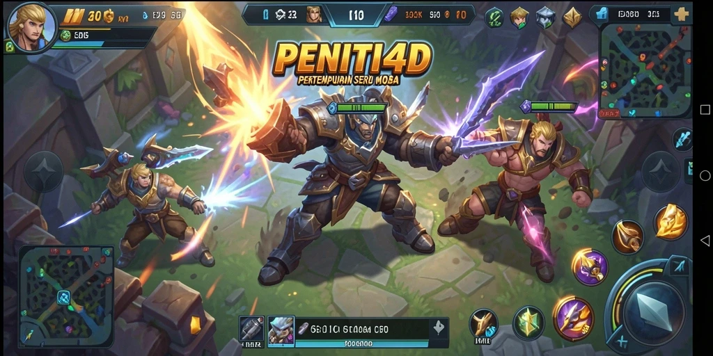 Tampilan seru gameplay MOBA di PENITI4D.