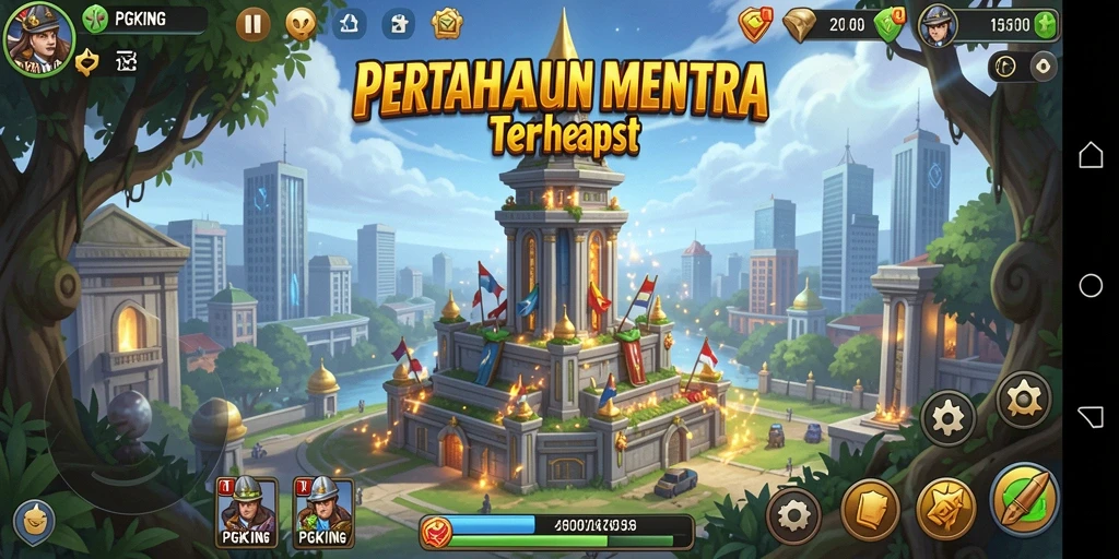 Tampilan gameplay PGKING yang seru dalam Tower Defense.