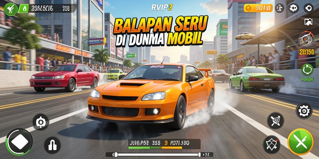 Tampilan gameplay balapan menegangkan di RVIP3.