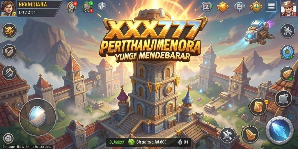 Screenshot menunjukkan aksi intens di gameplay Tower Defense XXX777.